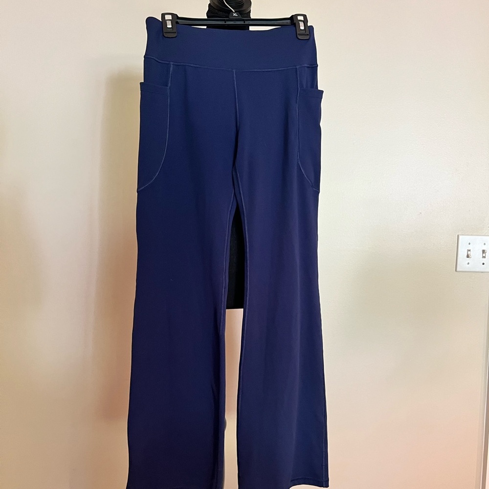 Women's Navy Blue Wide-Leg Leggings